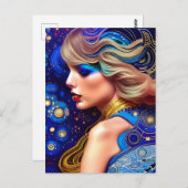 Blue Eyes Blond Abstract in de Melkweg Briefkaart (Voorkant / Achterkant)