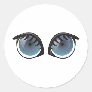 Blue Eyes-Cartoon Ronde Sticker