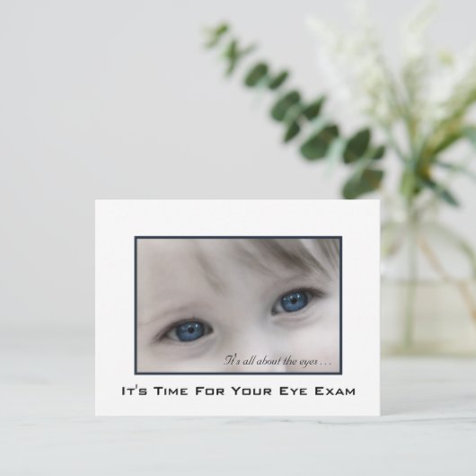 Blue Eyes Eye Exam Appointinder Briefkaart (Staand voorkant)