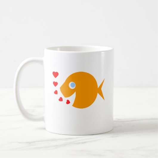 Blue Eyes Goldfish Valentijnsdag Cute Koffiemok (Links)