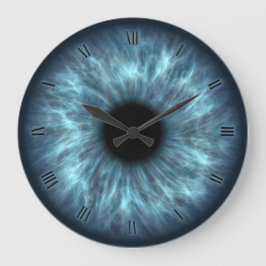 Blue eyes iris eyeball wall clock grote klok
