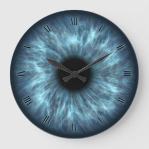Blue eyes iris eyeball wall clock grote klok