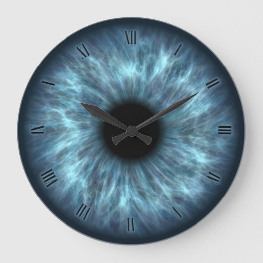 Blue eyes iris eyeball wall clock grote klok (Voorkant)
