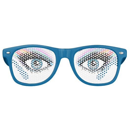 Blue Eyes Party Shades Retro Zonnebril (Voorkant)