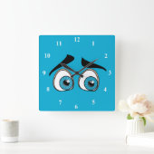 Blue Eyes Wall Clock Curious Vierkante Klok (Huis)