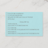 Blue Fabric designer mode couture visitekaartje (Achterkant)
