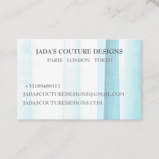 Blue Fabric designer mode couture visitekaartje (Voorkant)