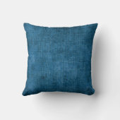 Blue Fabric Monogrammed Initiaal Accent Kussen (Achterkant)