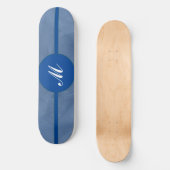 Blue Fabric Textured Print monogram - Elke kleur Persoonlijk Skateboard (Voorkant)