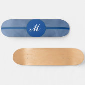 Blue Fabric Textured Print monogram - Elke kleur Persoonlijk Skateboard (Horizontaal)