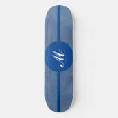 Blue Fabric Textured Print monogram - Elke kleur Persoonlijk Skateboard (Voorkant)