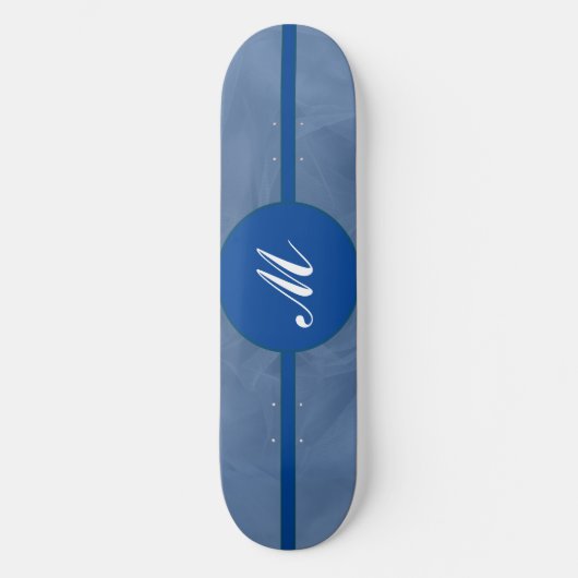 Blue Fabric Textured Print monogram - Elke kleur Persoonlijk Skateboard (Voorkant)