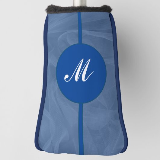 Blue Fabric Textured print monogram putter Golfheadcover (Draai 90)