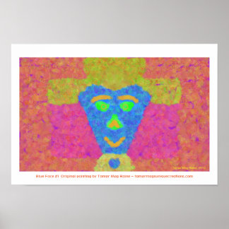Blue Face Lady in Geel Pet Poster