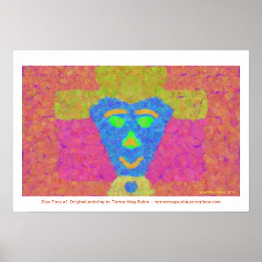 Blue Face Lady in Geel Pet Poster (Voorkant)