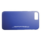 Blue Fade & White, Personalized Name, minimum Case-Mate iPhone Case (Achterkant (Horizontaal))