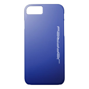 Blue Fade & White, Personalized Name, minimum Case-Mate iPhone Case