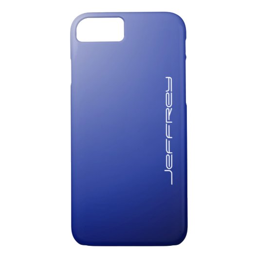 Blue Fade & White, Personalized Name, minimum Case-Mate iPhone Case (Achterkant)