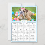 Blue Faded achtergrondfoto Mini 2021-agenda Magnetische Uitnodiging (Voorkant)