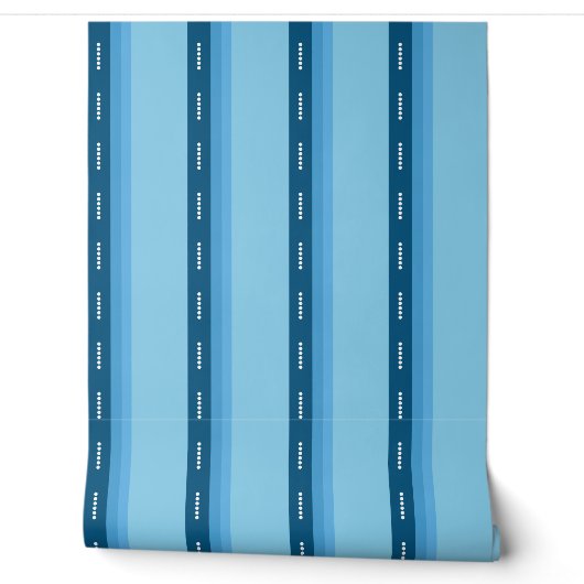 blue faded stripes with dots behang (Afrollen)