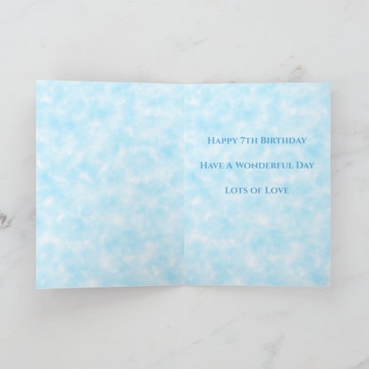 Blue Fairy Daughter 7th Birthday Kaart (Binnen)