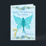 Blue Fairy Daughter 7th Birthday Kaart<br><div class="desc">Blue Fairy 7th verjaardagskaart is voorzien van een blauwe fee op een troebele blauwe achtergrond en een groot getal 7 op de voorzijde van de kaart. Deze kaart kan worden gepersonaliseerd van tot aan dochter, kleindochter, zuster, nicht of neef of de tekst kan desgewenst worden verwijderd. Een mooi ontwerp voor...</div>