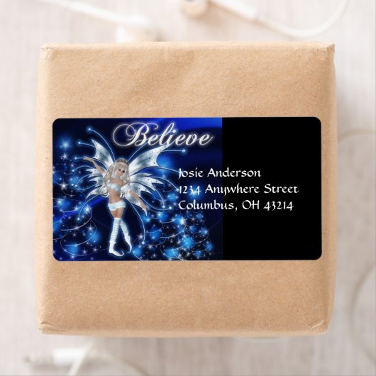Blue Fairy/Fae 2-kerstAdresetiketten Etiket (Insitu)