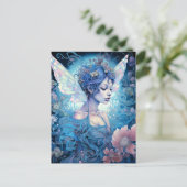 Blue Fairy Fantasy Art Briefkaart (Staand voorkant)