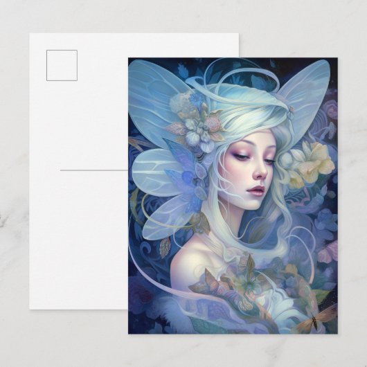 Blue Fairy Fantasy Art Briefkaart (Voorkant / Achterkant)