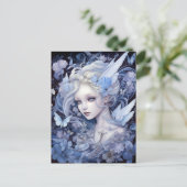 Blue Fairy Fantasy Art Briefkaart (Staand voorkant)