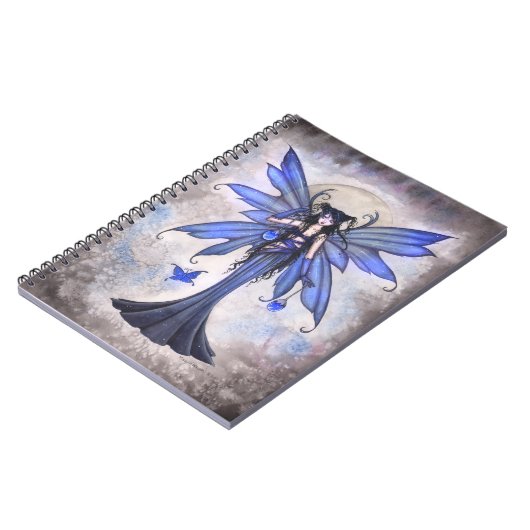 Blue Fairy Fantasy Art Notitieboek (Linkerzijde)