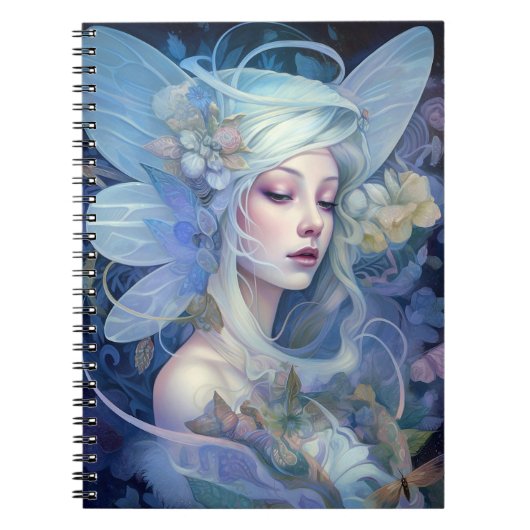 Blue Fairy Fantasy Art Notitieboek (Voorkant)