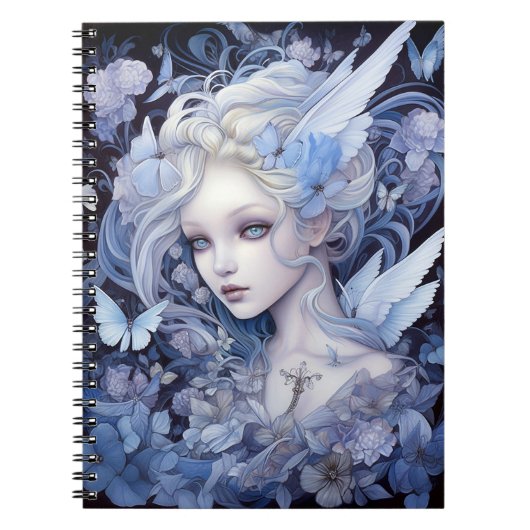 Blue Fairy Fantasy Art Notitieboek (Voorkant)