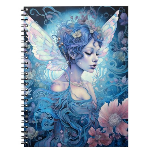 Blue Fairy Fantasy Art Notitieboek (Voorkant)