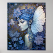 Blue Fairy Fantasy Art Poster (Voorkant)