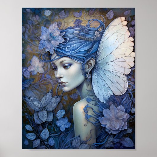 Blue Fairy Fantasy Art Poster (Voorkant)