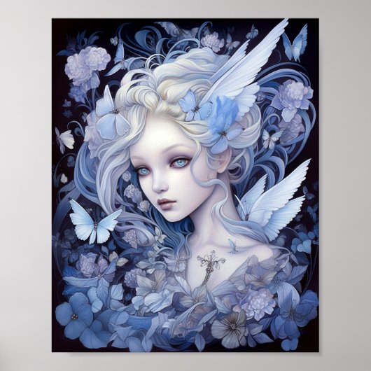 Blue Fairy Fantasy Art Poster (Voorkant)