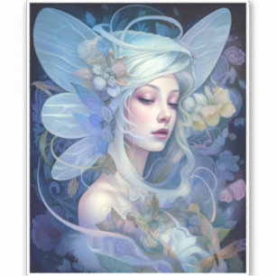 Blue Fairy Fantasy Art Sticker