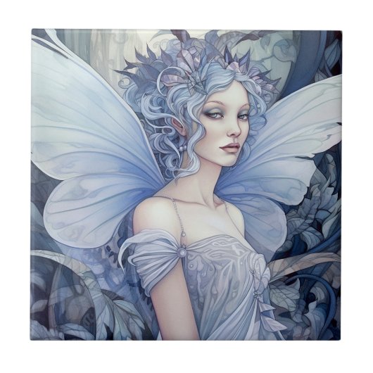 Blue Fairy Fantasy Art Tegeltje (Voorkant)