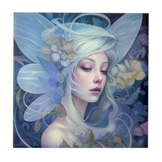 Blue Fairy Fantasy Art Tegeltje (Voorkant)