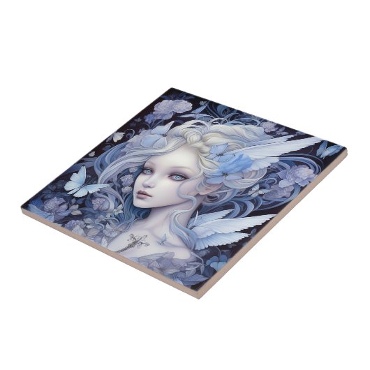 Blue Fairy Fantasy Art Tegeltje (Zijkant)
