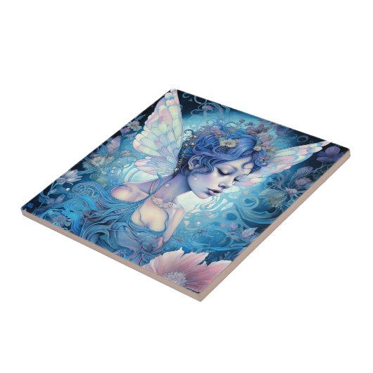 Blue Fairy Fantasy Art Tegeltje (Zijkant)