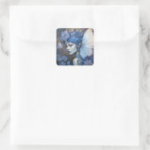 Blue Fairy Fantasy Art Vierkante Sticker (Tas)