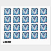 Blue Fairy Fantasy Art Vierkante Sticker (Vel)