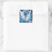 Blue Fairy Fantasy Art Vierkante Sticker (Tas)
