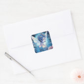 Blue Fairy Fantasy Art Vierkante Sticker (Envelop)