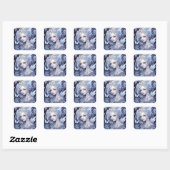 Blue Fairy Fantasy Art Vierkante Sticker (Vel)