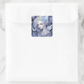 Blue Fairy Fantasy Art Vierkante Sticker (Tas)