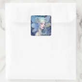 Blue Fairy Fantasy Art Vierkante Sticker (Tas)