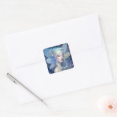Blue Fairy Fantasy Art Vierkante Sticker (Envelop)